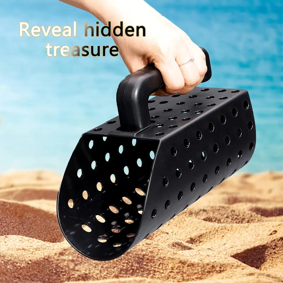 Accessori Per Metal Detector Veesper | Pala Pieghevole E Scoop Di Sabbia In ABS | Setaccio Leggero Per Spiaggia E Ricerca Tesori | Set Da 1 Pezzo Nero