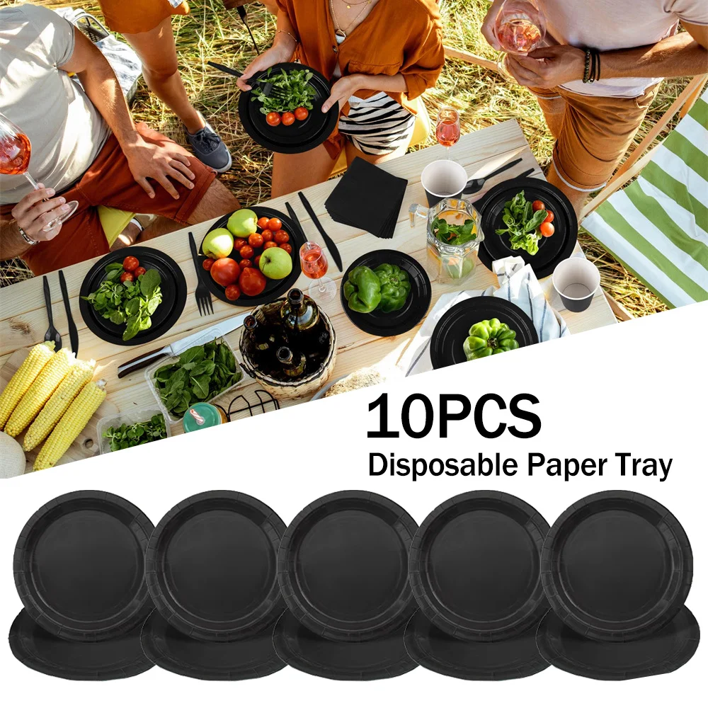 Party Tableware Disposable Food Trays 10pcs Disposable Paper Plates 7 Inch Dessert Plate
