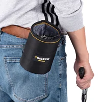 TKIGZNW Pochette à outils pour clous et vis avec clip de ceinture noir 4