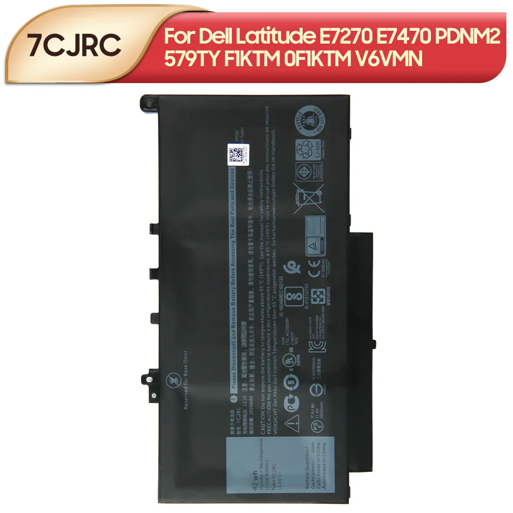 

Replacement Laptop Battery 7CJRC For Dell Latitude E7270 E7470 PDNM2 579TY F1KTM 0F1KTM V6VMN 3500mAh