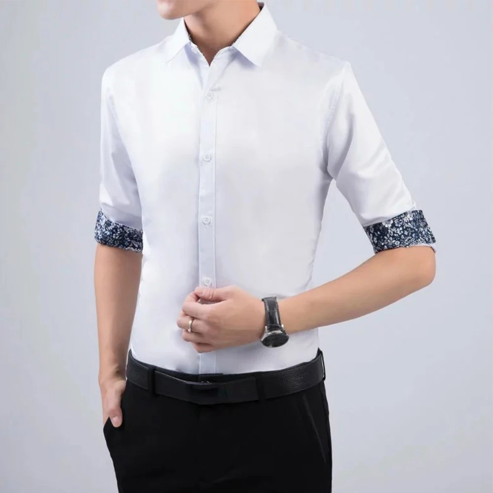

Comfy Fashion Mens Shirt Blouse Regular Shirt Slim Solid Color Spring Summer Workwear Athletic Autumn Button Down