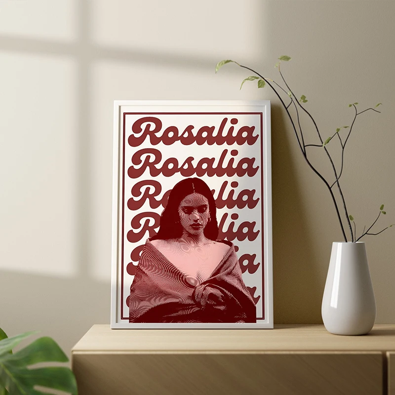 thumbnail image 5 of Póster de portada de álbum de música de cantante de hip hop Rosalía, pintura en lienzo, arte de pared, impresiones, imagen para cafetería, bar, habitación, decoración del hogar, regalos para fanáticos, 5 of 5