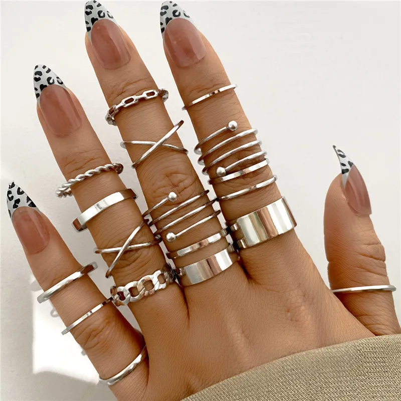 thumbnail image 1 of YOBEST Imitation Pearl Geometry Rings Set For Women Gold Color Hollow Metal Heart Wave Butterfly Finger Ring Jewelry Gifts, 1 of 4