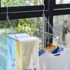 Balcony Folding Shoe Drying Rack Clothes Airer Stainless Steel Laundry Underwear G5AB 3