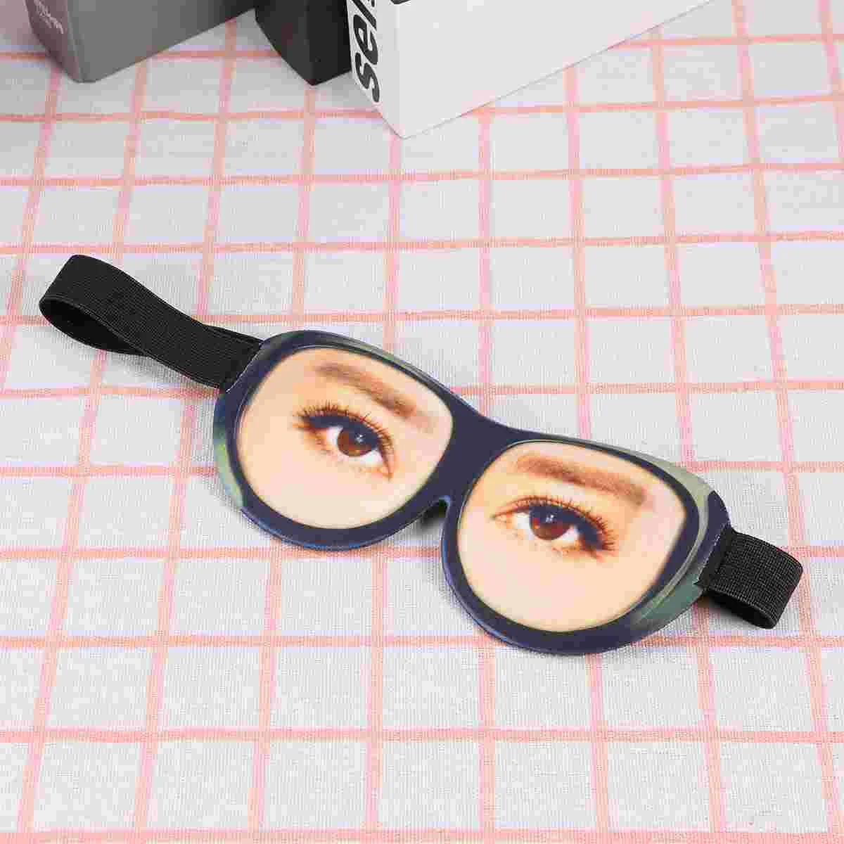 Creative Funny Glasses Eye Eyeshade 3D Stereoscopic Spoof Sleeping Eyeshade for Home Travel Outdoor Pretend to be Graceful 2