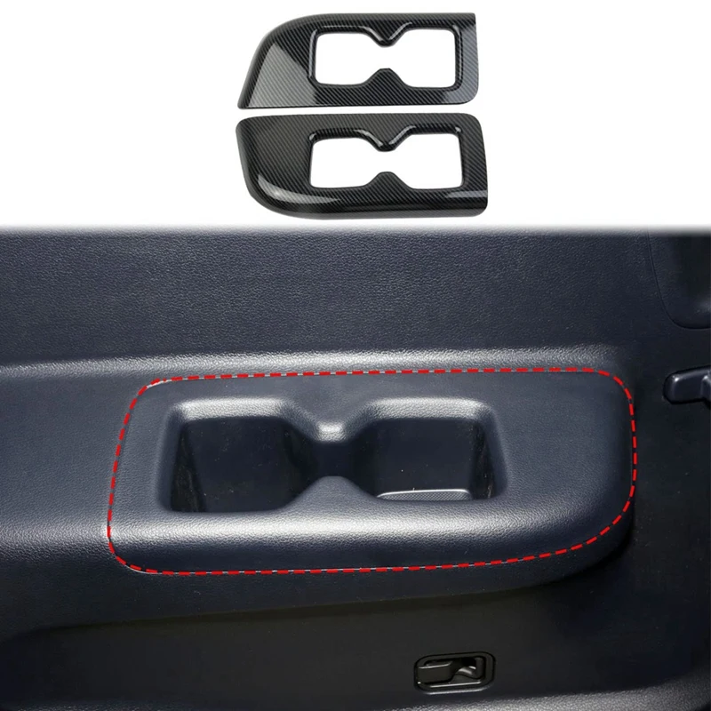

For Hyundai Palisade 2019-2024 Inner Rear Third Row Armrest Cup Holder Trim Cover Panel Parts Component ABS Carbon Fiber