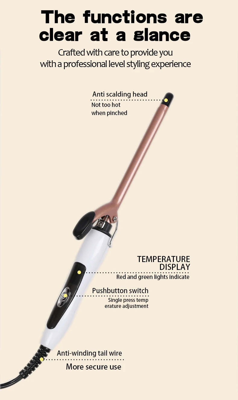 Euro 0.51 Inch Ultra Fine Curling Iron - Image 3