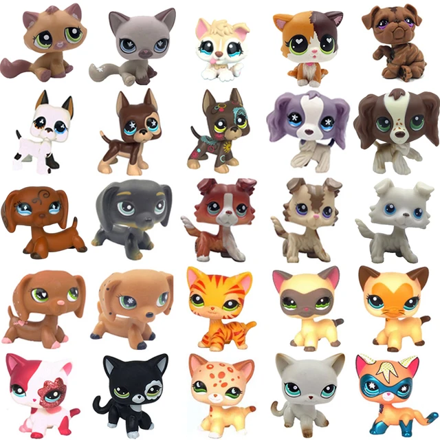 LPS CAT Littlest pet shop bobble head toys stands short hair kitty dog  dachshund collie spaniel