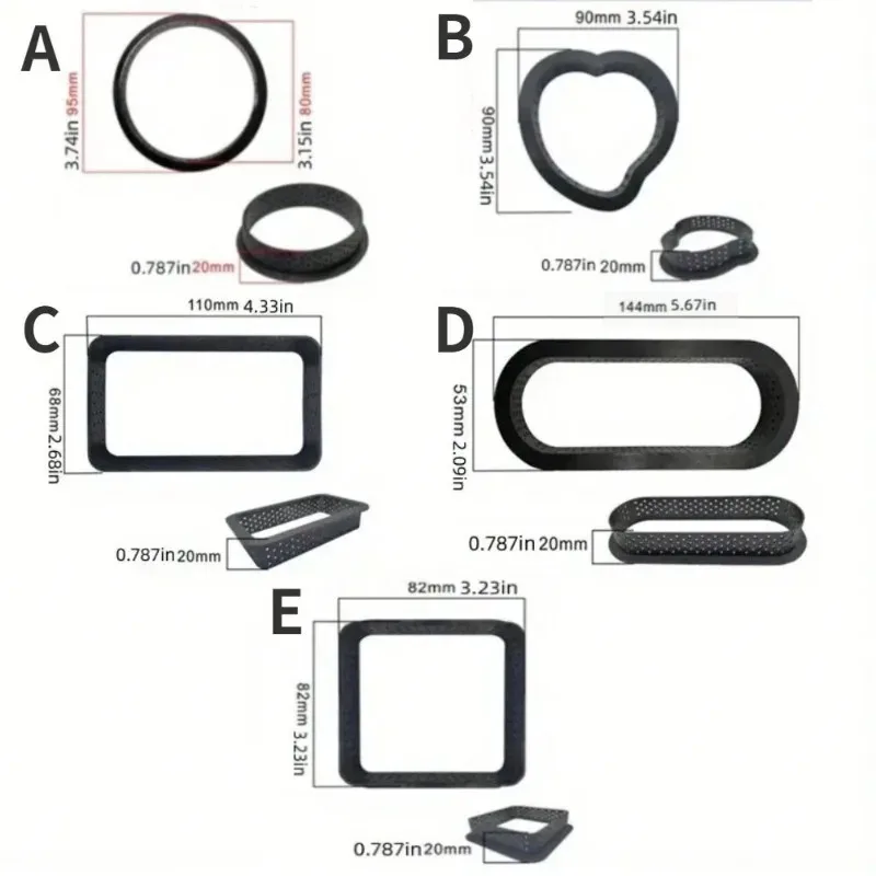 Silicone Tart Molds Non-Stick Baking Rings Perforated Cake Mold Pastry Moulds for Dessert Bread Pie Kitchen Baking Tools