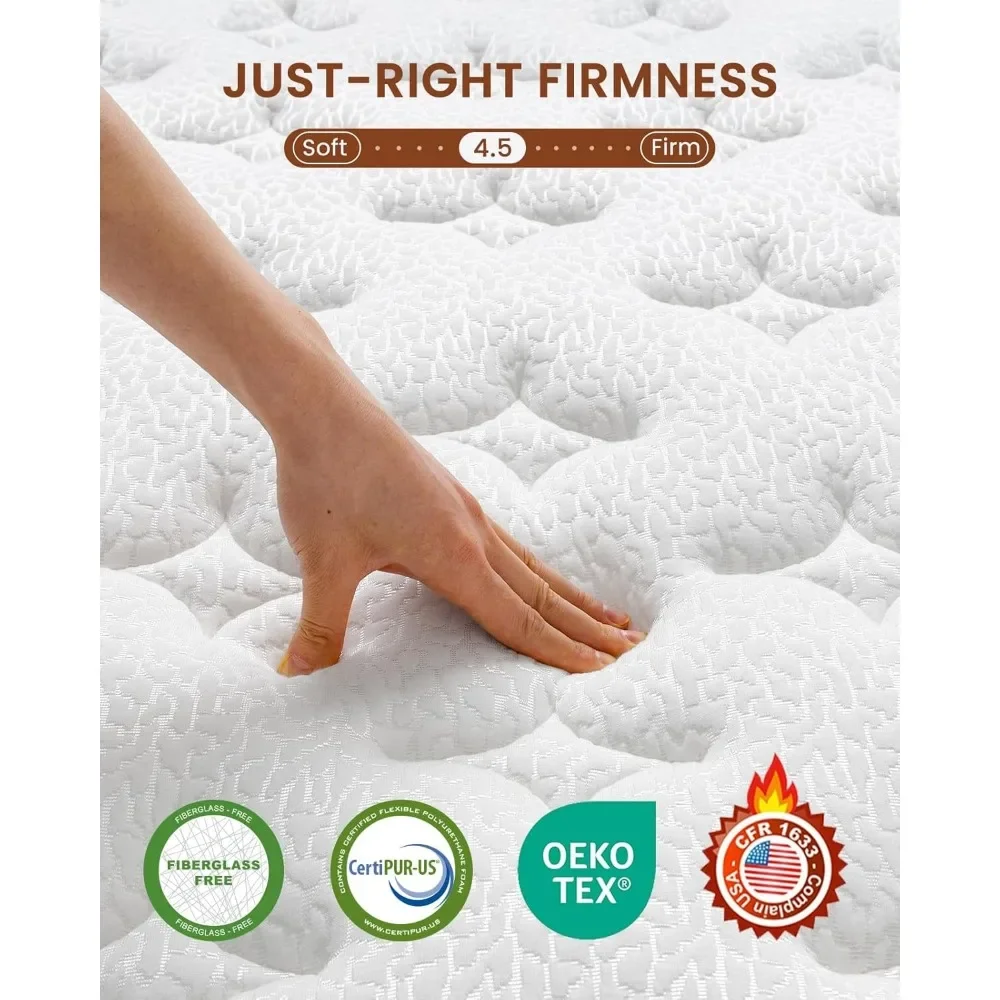 Premium Queen Mattress 14 Inch - Hybrid Mattress with Advanced Pocket Spring Technology - Pain Relief and Motion Isolation 4