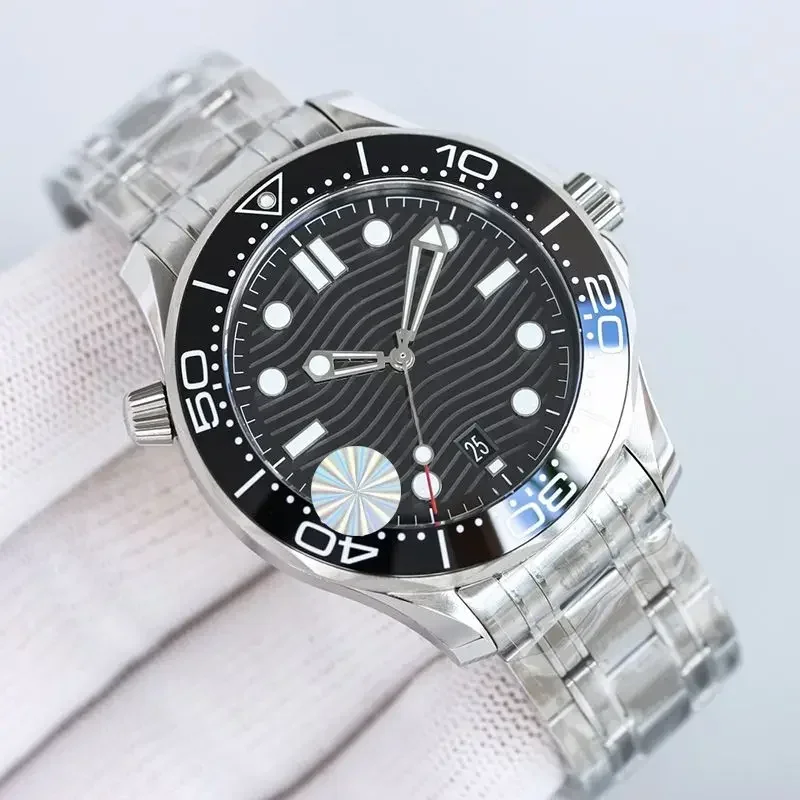 남성용 자동 기계식 시계, 실버 스트랩, 42mm 손목 시계, 생활 방수, 스테인레스 스틸