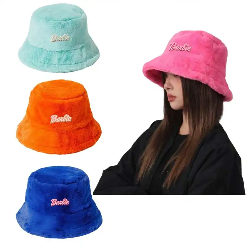 

Anime Barbie Women's Plush Hat Cartoon Cute Girls Winter Warm Windproof Fisherman Cap Kawaii Fashion Outdoor Travel Hats Y2K