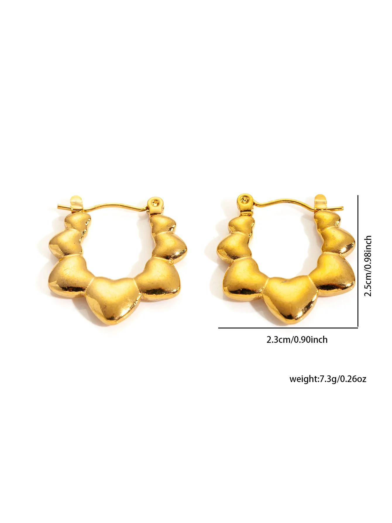 Irregular Exaggerate Earrings for Women Stainless Steel Gold Color Vintage Simple Earring Wedding Jewelry Gift 10