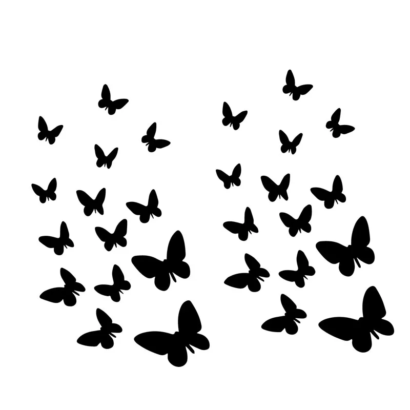 

CTCM yjzt 16cm * 13cm butterfly vinyl art decoration small butterfly Black / silver c24-0306 waterproof Car Sticker
