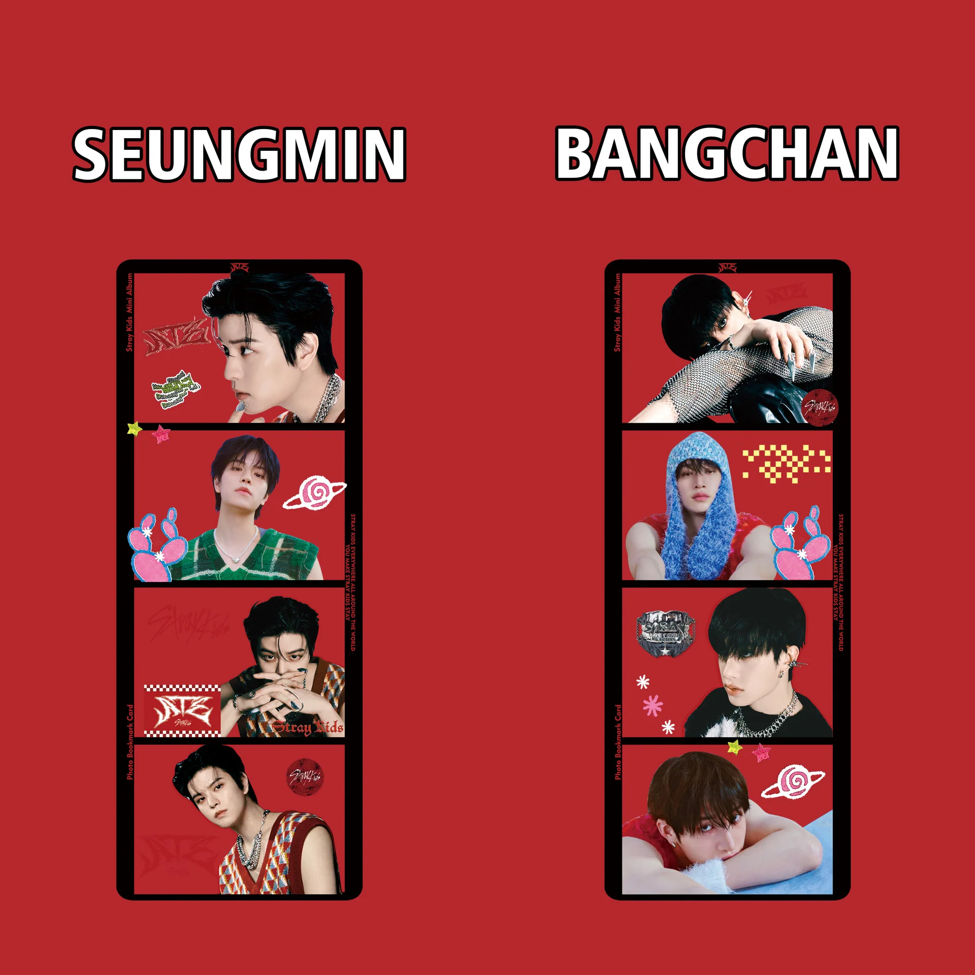 StrayKids' Four Palace Grid Bookmarks, Jin Shengwen Cute