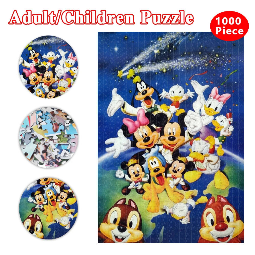 Disney Jigsaw Puzzle Mickey Minnie Mouse Donald Duck Puzzle 300/500/1000 Pieces Educational Toy for Kids Children 's Games Gifts фигурка funko pop vinyl games disney kingdom hearts 3 donald