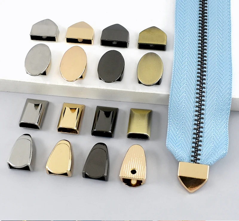 20Pcs 9/12mm Metal Bag Zipper Tail Clip Zippers Cord Stopper Lock Buckles Screw End Plug Clasp Bags Purse DIY Sewing Accessories