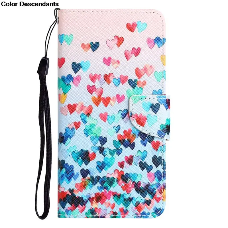 Luxurious Leather Elephant Flip Wallet Phone Case - Painted Design with Stand Function