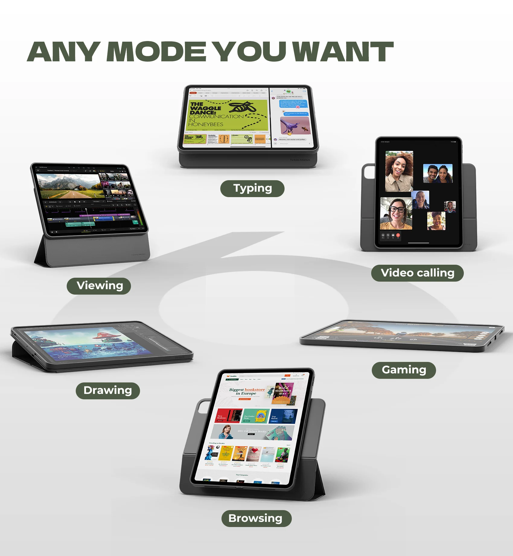 Magnetic Floating Slim Protective Case with Adjustable Stand