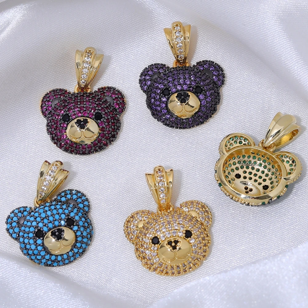 Juya handgemachte Cz Dekoration 18K echt vergoldet Elefant Papagei Panda Bär Charms für DIY Damen Luxus Anhänger Schmuckherstellung – Detail 4