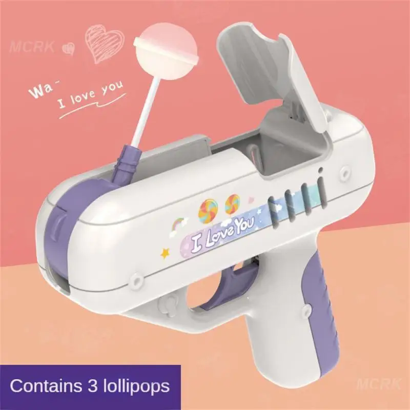 Candy Gun Sugar Lollipop Gun Sweet Toys lollipop storage Toy for Children Adult I You for Girlfriends Light Toy 4
