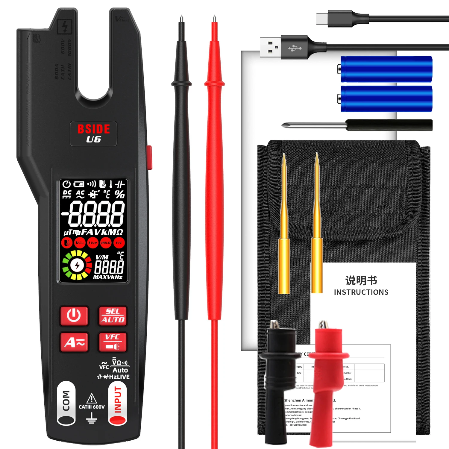 Digitale Multimeter MESTEK AC/DC Spanning Stroom voltmeter Amperemeter Ohmmeter Auto-range 6000