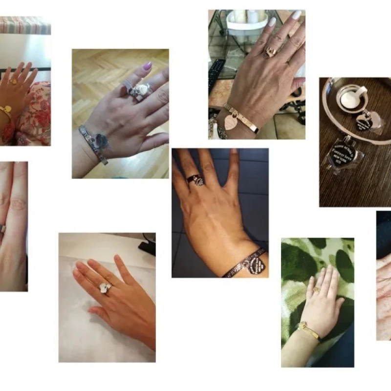 LENNIK Liebesring für immer Liebe, modisch, leicht, luxuriös, Pfirsich-Herz, Buchstaben-Accessoires, vergoldeter Edelstahl-Ring für Damen – Detail 10