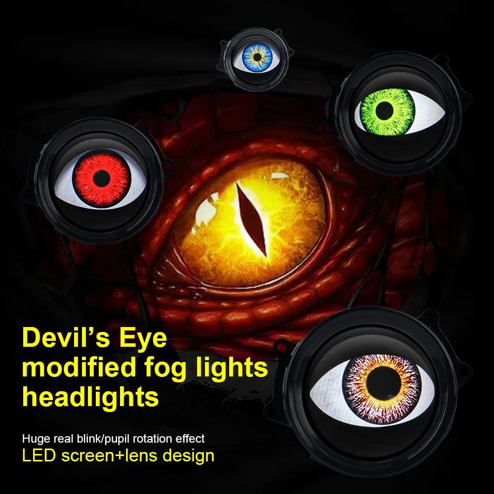 3인치 데빌스 아이 자동차 액세서리 헤드라이트 LED 렌즈 개조 키트 조립 LED 자동차 다이나믹 라이트 12v 리모컨 포함