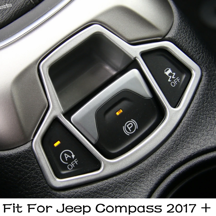 

Hand Brake Button Sequin/ Armrest Box Air AC Vent Outlet Cover Trim For Jeep Compass 2017 - 2020 ABS Matte Accessories Interior
