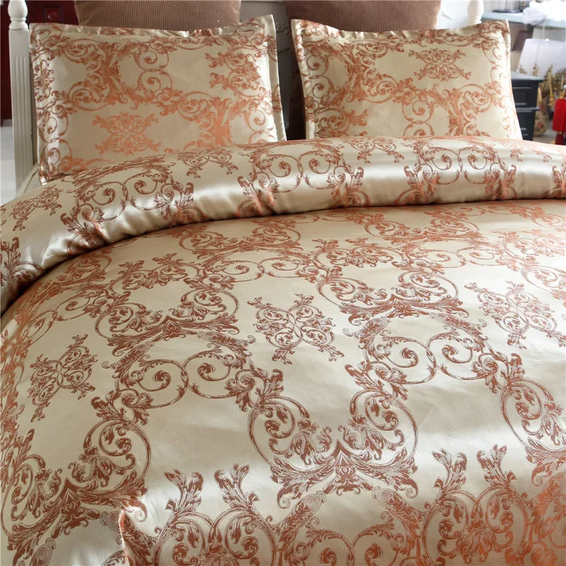 

Luxury Satin Jacquard Quilt Cover Bedding Set European Style Duvet Cover Pillowcase Extra Large US/EU/Australia Size