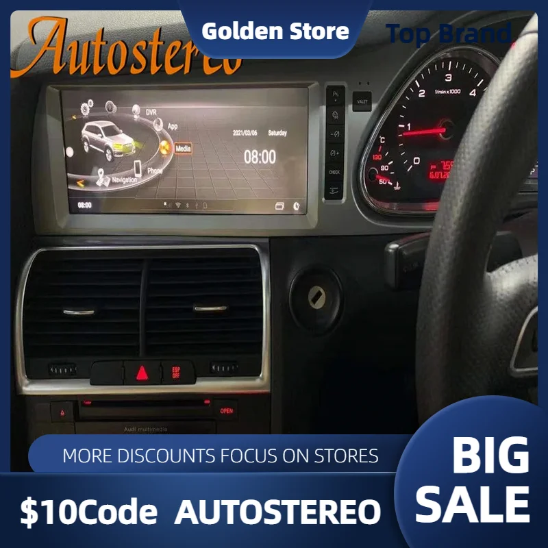 

Автостерео RHD для Audi Q7 2005-2015 2G 3G Android 10 8 ГБ ОЗУ Carplay Автомобильная GPS-навигация мультимедийный плеер головное устройство Радио Лента