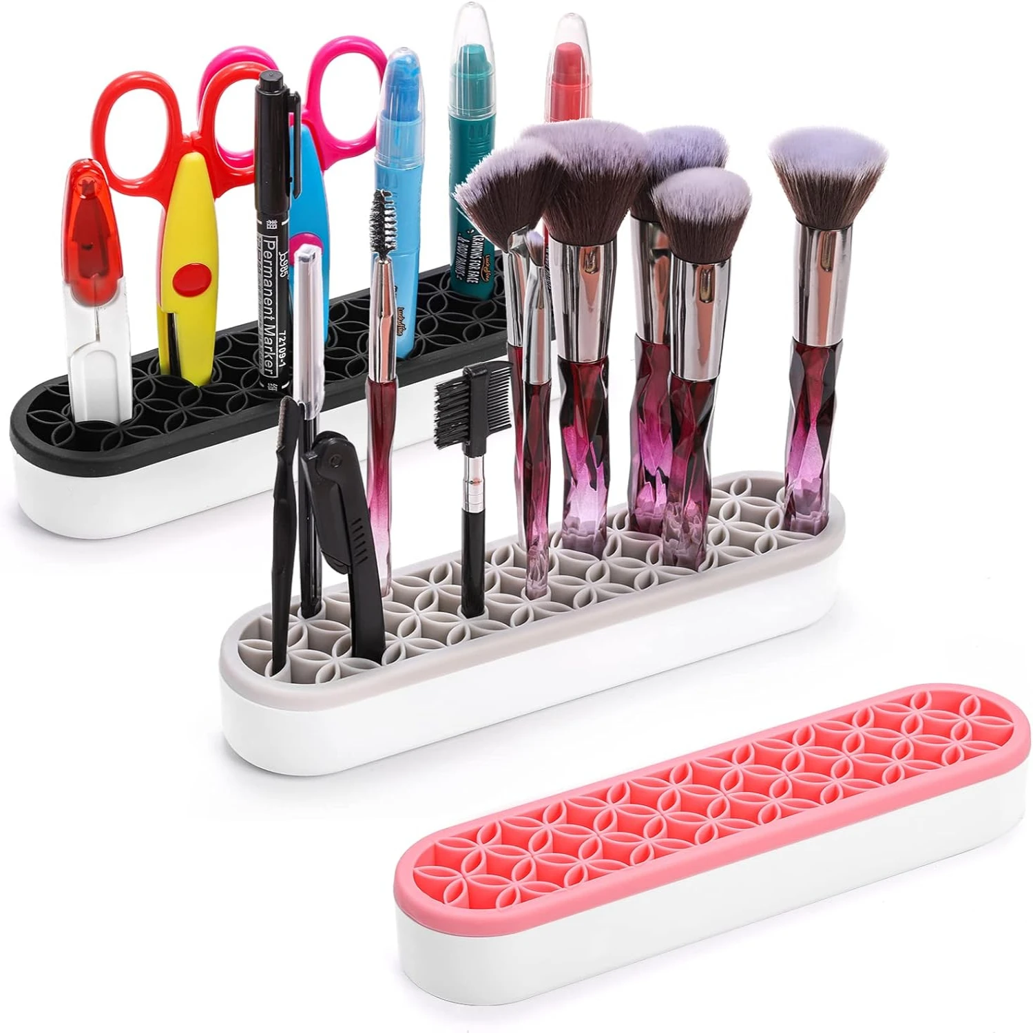 Upgrade your beauty routine with this stylish and convenient silicone makeup organizer-Stay organized simplify daily
