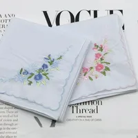 Embroidery Handkerchief Towels Cotton Платок Ladies Soft Absorb Sweat Floral Square Hand Towel Traditional Gifts Toallas De Mano 2
