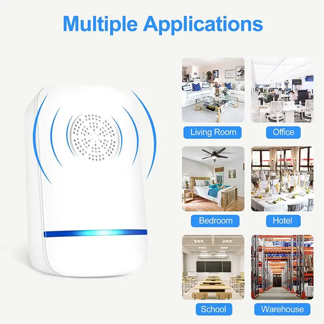 Ultrahangos Kártevő Visszatelepítő Beltéri Dugó A Kártevőirtó -Ellenőrzéshez Az Otthoni Iroda Raktárának Szállodai Rovarok Egerek Pók Hangya Számára - Image 6