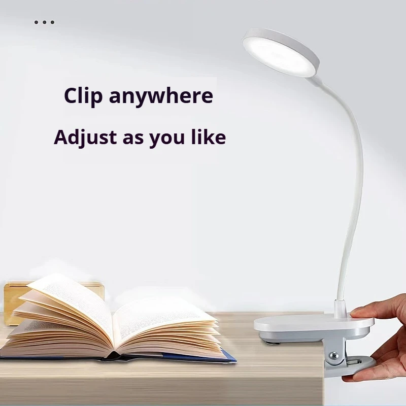 LED Study Book light Touch Table lamp Adjustable Angle Bedroom lamp Clip-on Desk with both charging and plugging functions