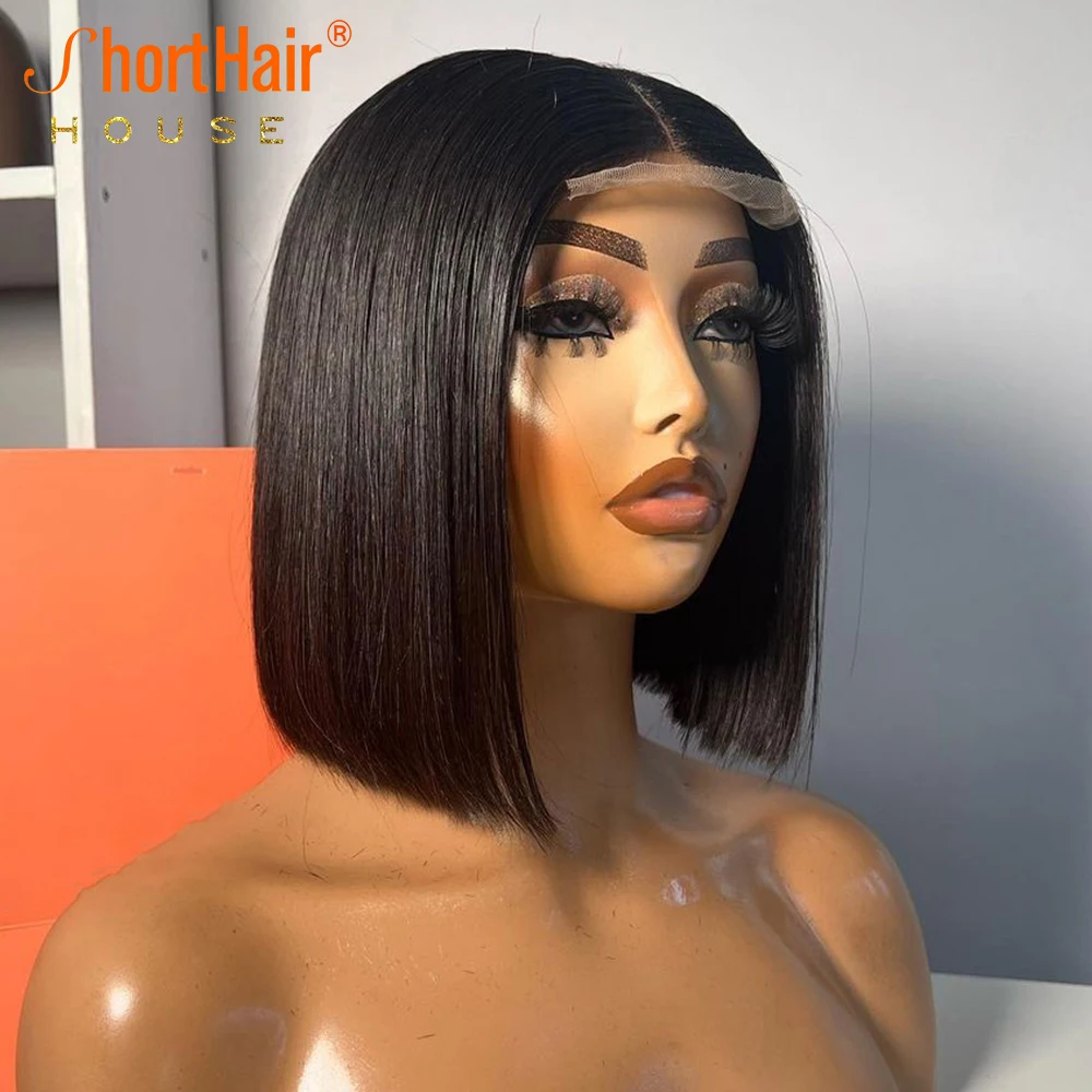 Lace Front Wigs Human Hair Wig Highlight Straight Short Bob Wigs Human Hair Lace Frontal Wigs Brazilian Invisible Lace Closure Wig 250%