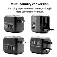 All-in-One Travel Charger Power Adapter EU/US/UK/AU Plug Universal Travel Adapter 2 USB Type C Fast Charging Travel Wall Charger