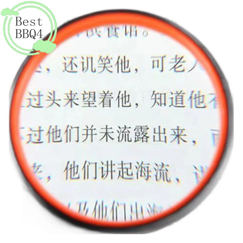 (BBQ4)75mm 휴대용 돋보기 10x 어린이용 노인용 미끄럼 방지 독서 돋보기 교실 과학 자연 탐험용 렌즈