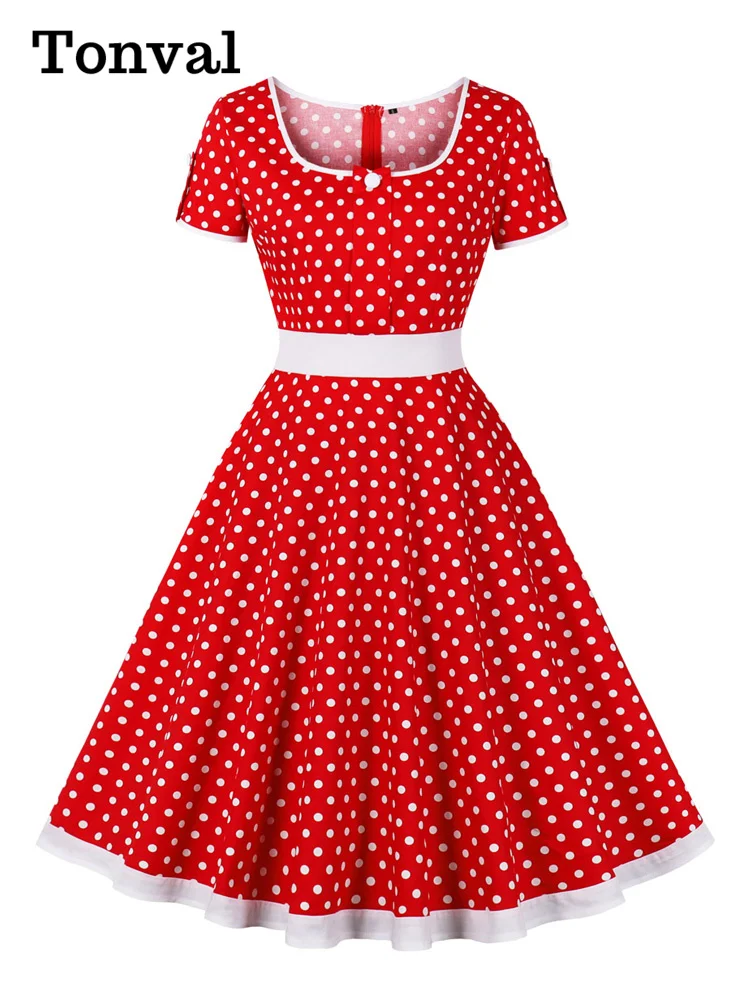 Robe Vestidos Pin Up Amazon Tonval Contrast Binding Women One