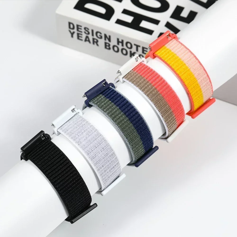 Versatile Sport Nylon Smartwatch Strap, Adjustable 20-22mm, Breathable Wristband Loop