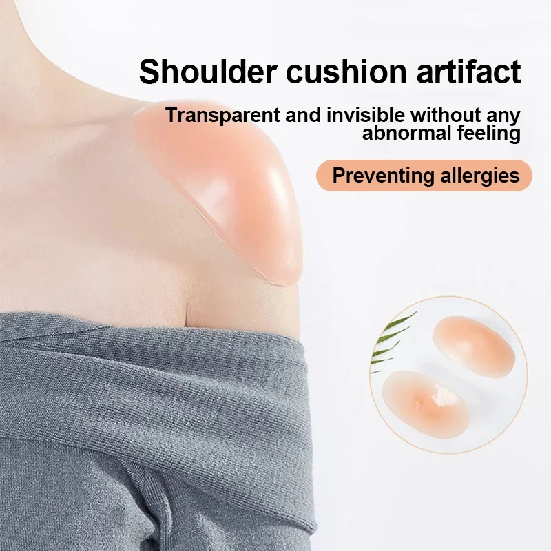 Soft Silicone Shoulder Anti Slip Padded Shoulder Pad for Woman Enhancer Reusable Self-Adhesive Clothing Decoration silicone shoulder pad,shoulder pads