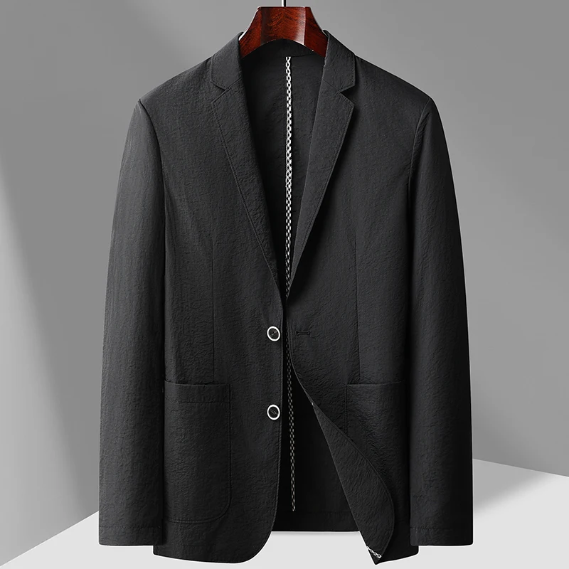 Summer Thin Suit Mens Coat Single Leisure High-grade Sense of Light Luxury Small Suit Jacket Single West Sun-protective Clothing 4