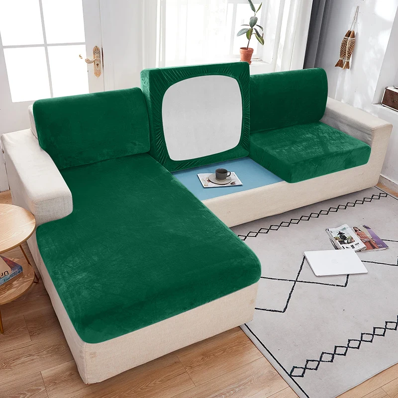thumbnail image 1 of Funda de asiento de sofá de tela de terciopelo para sala de estar, funda de cojín elástica, funda de sofá suave, Protector de muebles para el hogar, 1 of 5