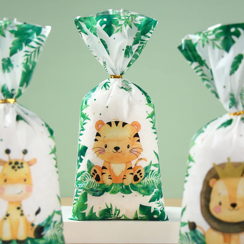 50 Pieces Jungle Safari Animal Party Treat Bags Wild Cameroon