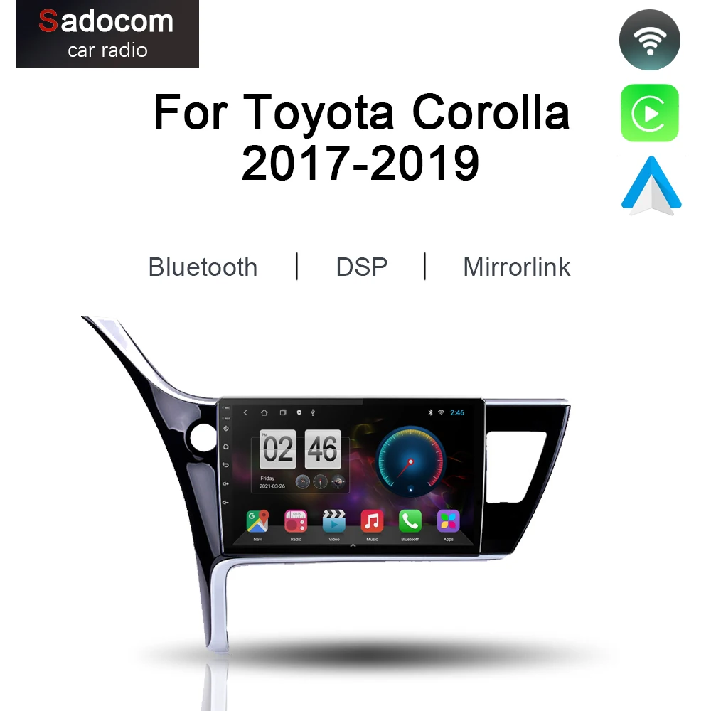 

720P Android 12,0 автомобильный dvd-плеер GPS WIFI стерео RDS Авторадио мультимидиа видео плеер для Toyota Corolla 12 2017 2018 2019 DSP