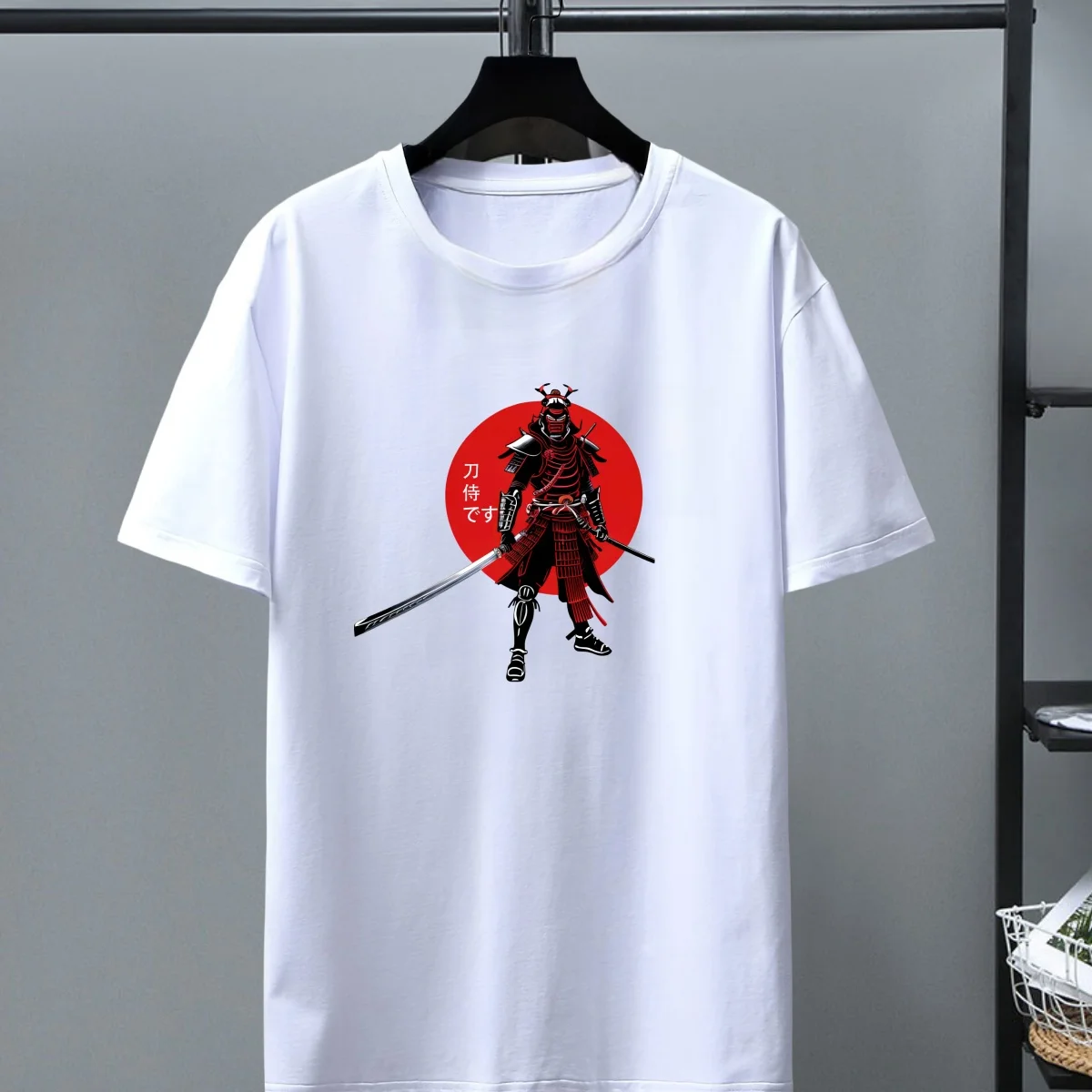 Japan Samurai Print T-shirt Men's Cotton Short Sleeve Top Summer Fashion Tee Casual Harajuku T-shirt mens cotton t shirt