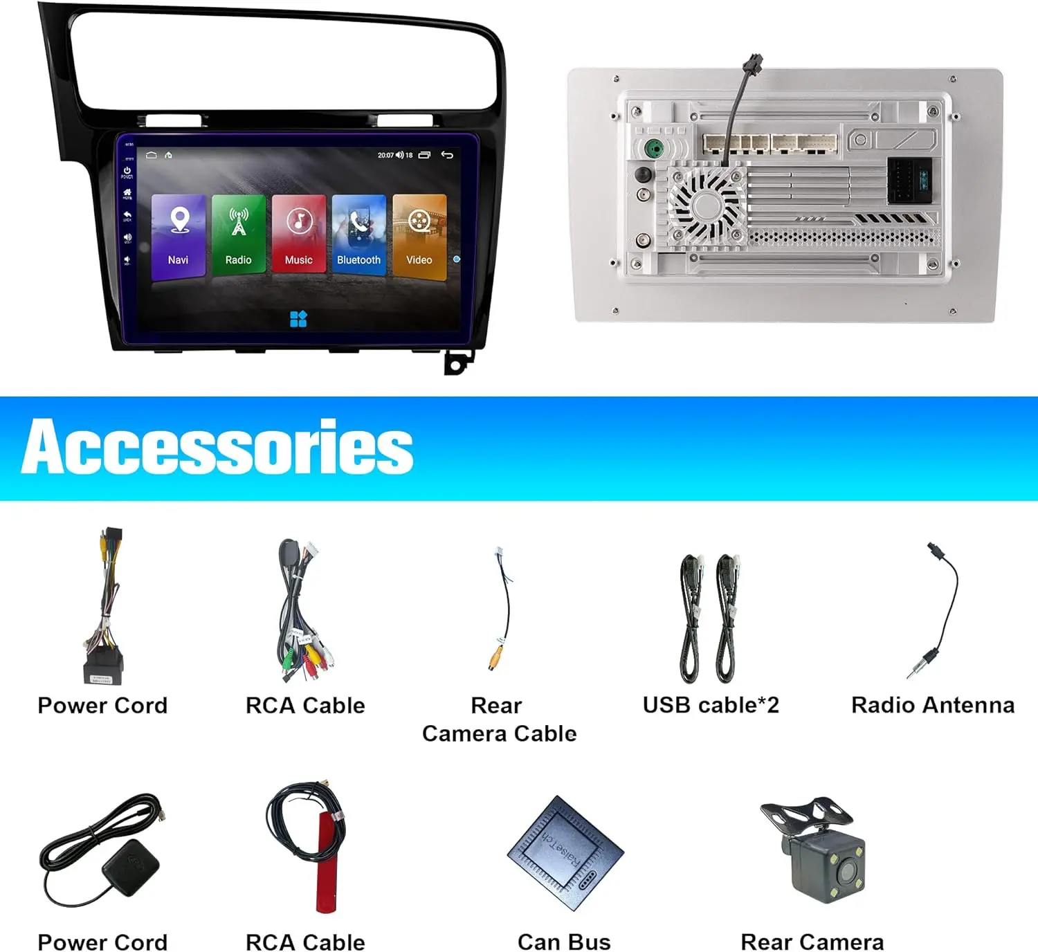 Android 13 Car Radio for VW Golf 7 (Golf VII) 10.1'' Blu-ray Touch Screen Suppor