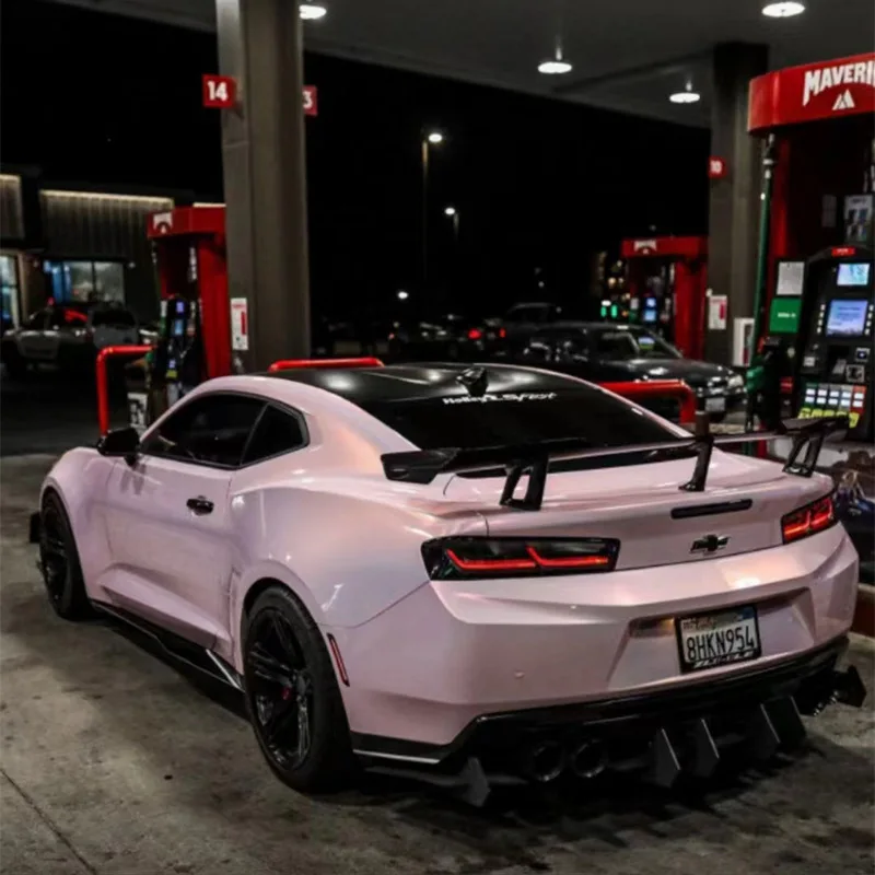 쉐보레 카마로 6세대 2015-2025 리어 범퍼 디퓨저 립 에어핀 카나드 블랙 5mm 두께 자동차 외부 개조 바디 키트