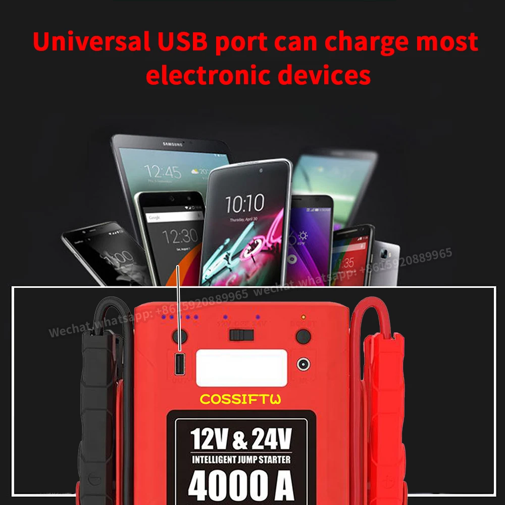 Medium Large Truck Diesel Car Jump Starter 86800mAh High Capacity 12V/24V Charger Portable Emergency Booster Starting Device