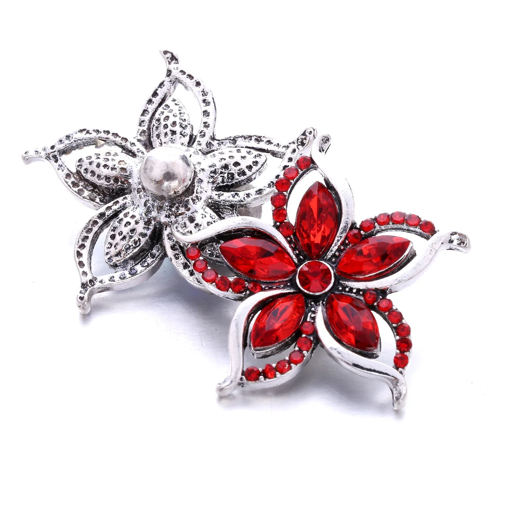 20pcs 18mm 20mm Snap Jewelry Star Rhinestone Metal Snap Button Bracelet Bangles Buttons
